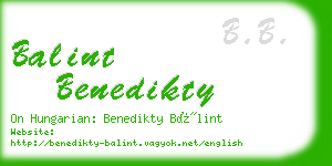 balint benedikty business card